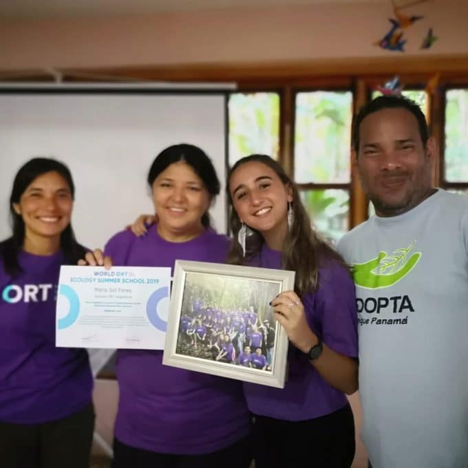 Students holding an award